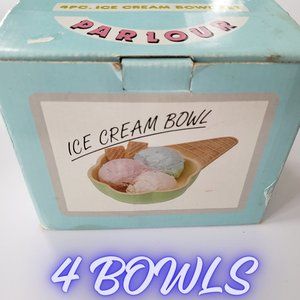 ICE CREAM PARLOUR 4 PC. Ice Cream Bowls